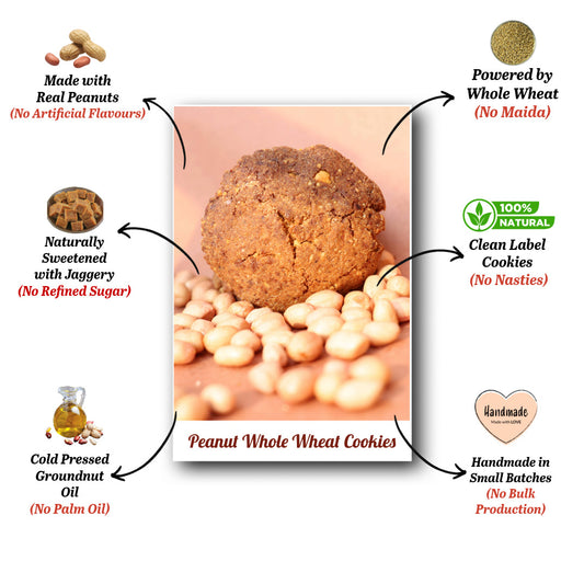 Peanut whole wheat Cookies | No Maida | The N Cookies